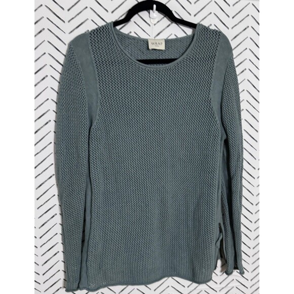 WRAP London Mesh-stitch Cotton Sweater Women's Size 12 - Picture 1 of 9